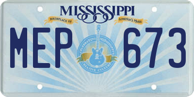 MS license plate MEP673