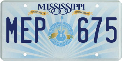 MS license plate MEP675
