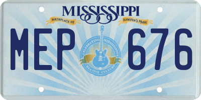 MS license plate MEP676