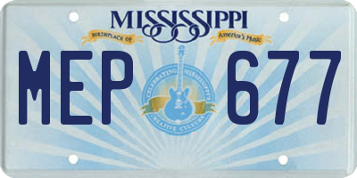 MS license plate MEP677