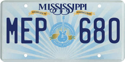 MS license plate MEP680