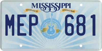 MS license plate MEP681