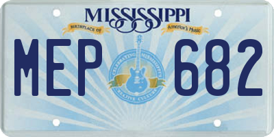 MS license plate MEP682