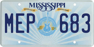 MS license plate MEP683