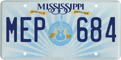 MS license plate MEP684