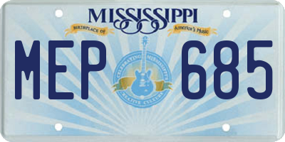 MS license plate MEP685