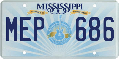 MS license plate MEP686