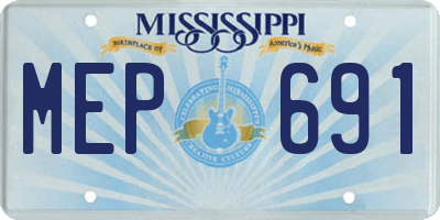 MS license plate MEP691