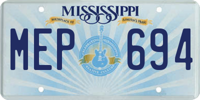MS license plate MEP694