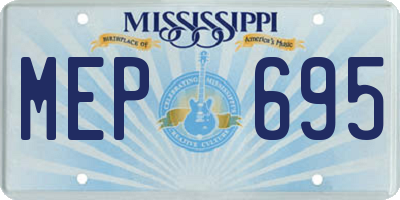 MS license plate MEP695