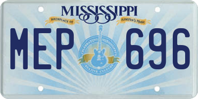 MS license plate MEP696