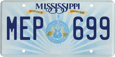 MS license plate MEP699