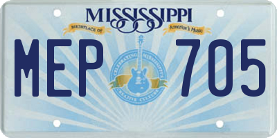 MS license plate MEP705