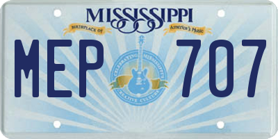 MS license plate MEP707