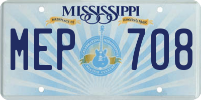 MS license plate MEP708
