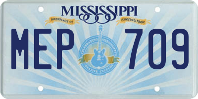 MS license plate MEP709