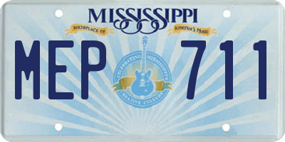 MS license plate MEP711