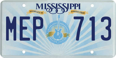 MS license plate MEP713
