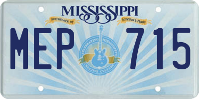 MS license plate MEP715