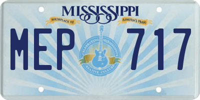 MS license plate MEP717