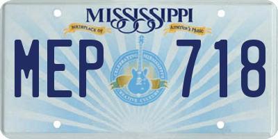 MS license plate MEP718