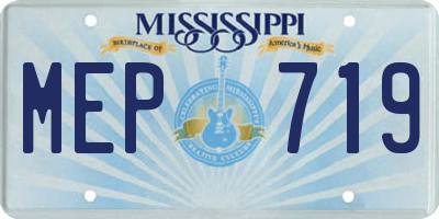 MS license plate MEP719