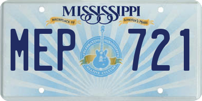 MS license plate MEP721