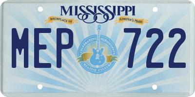 MS license plate MEP722