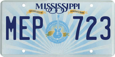 MS license plate MEP723