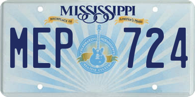 MS license plate MEP724