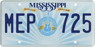 MS license plate MEP725