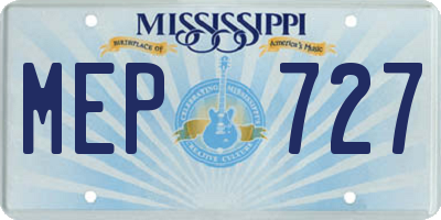 MS license plate MEP727