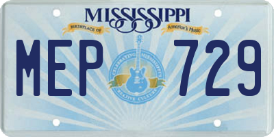 MS license plate MEP729