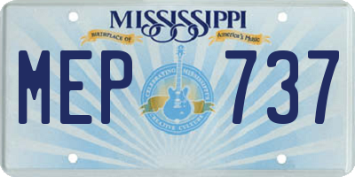 MS license plate MEP737
