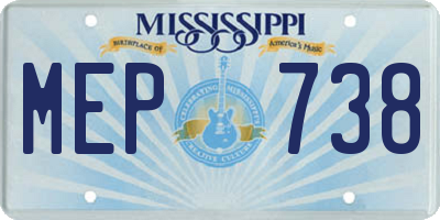 MS license plate MEP738