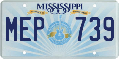 MS license plate MEP739