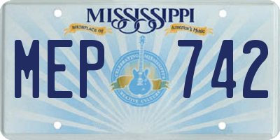 MS license plate MEP742
