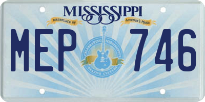 MS license plate MEP746