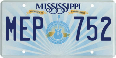 MS license plate MEP752