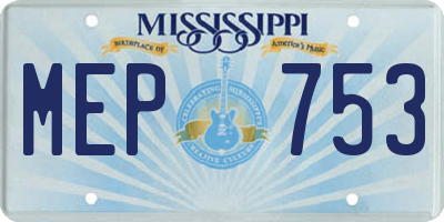 MS license plate MEP753