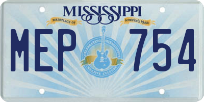 MS license plate MEP754