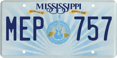 MS license plate MEP757