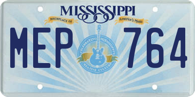 MS license plate MEP764