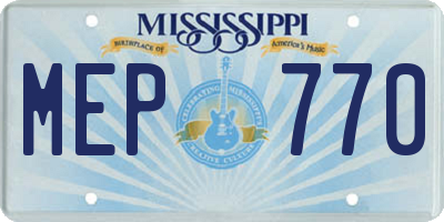MS license plate MEP770
