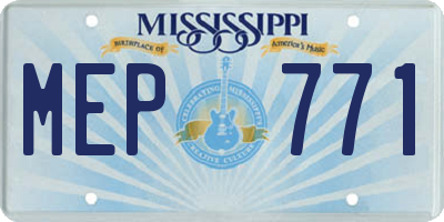 MS license plate MEP771
