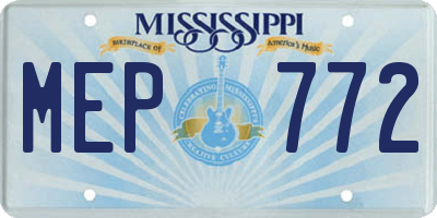MS license plate MEP772