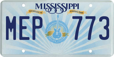 MS license plate MEP773