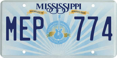 MS license plate MEP774