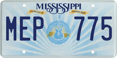 MS license plate MEP775