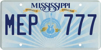 MS license plate MEP777